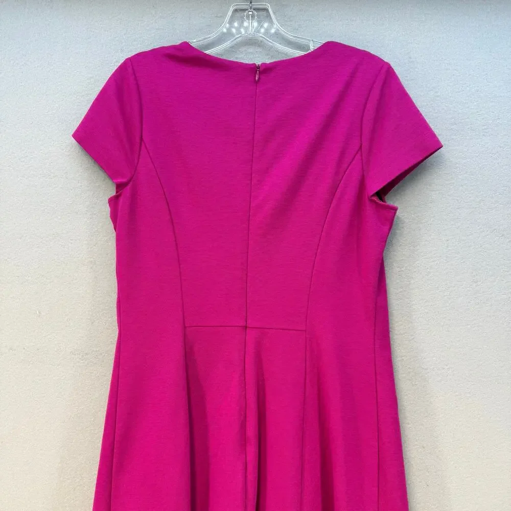 Boden Dress Women's 10 L Magenta Navy Short Sleave Sheath Dress Lined EUC - Picture 3 of 9